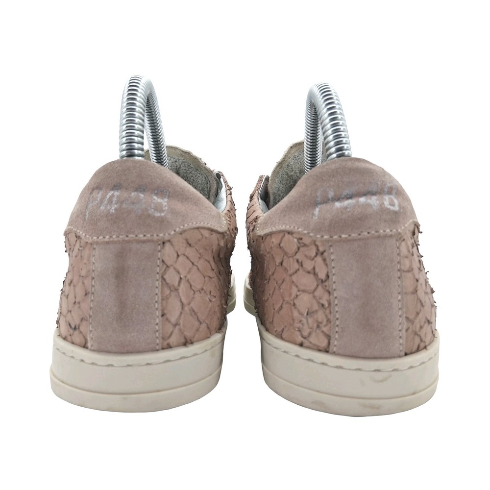 P448 Shoes Womens EU 37 US 7 Pink Suede Animal Print Italian Low Top Sneakers - Picture 8 of 13